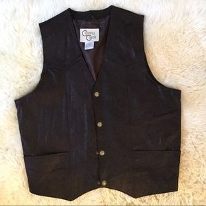 Walnut Brown Real Leather Vest, Worn Once!!